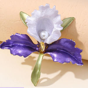 Floral Brooch for Ladies Elegant Corsage Eco-Friendly Alloy Silk Screen Printed 3D Magnetic Nickel-Free Luxurious <b>Pin</b> - Product Image 2