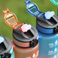 Bouteille d'eau de sport de 32 oz, anti-fuite, en Tritan sans BPA, pour l'extérieur, la salle de sport, avec marqueur de temps et sangle à boucle