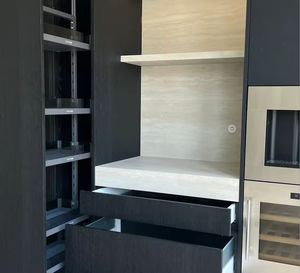 Armoire de rangement multifonctionnelle noire moderne avec distributeur intégré et four de luxe pour l'intérieur de la maison - Product Image 5