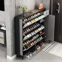Meuble à chaussures ultra-fin moderne - Armoire de rangement multifonctionnelle grande capacité pour l'entrée des petits appartements