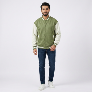 Customized Slim Fit <b>Baseball</b> Bomber <b>Jacket</b> <b>for</b> <b>Men</b> New Fashion Design Custom Print PhotoText Front - Product Image 1