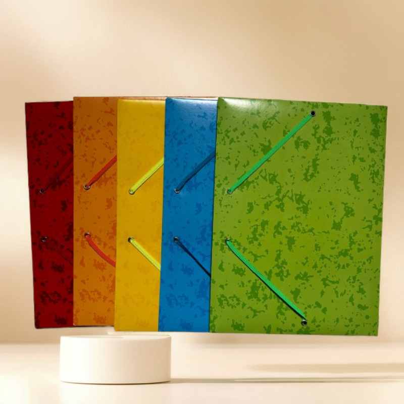 A4 Creative Marble Elastic Rope Information Bag Office Storage File Box with Elastic Closure Folder