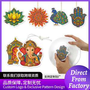 Éponge en pulpe de bois compressée de style indien, forme animale, biodégradable, pour le nettoyage de la vaisselle, design Ganesha Mandala - Product Image 5