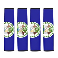 Coussinets d'épaule en néoprène personnalisés avec drapeau du Belize pour ceinture de sécurité de voiture, lot de 2, épaisseur moyenne, soulage la douleur de la ceinture de sécurité pour les conducteurs