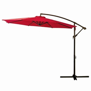 Parasol <span class=keywords><strong>de</strong></span> jardin extérieur en acier <span class=keywords><strong>de</strong></span> 3 mètres avec cadre en acier, à manivelle, déporté, cantilever, rouge - Product Image 1