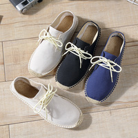 Chaussures en toile à lacets pour hommes, Espadrilles avec Logo personnalisé, pour un style décontracté