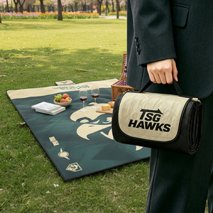 Portable <b>Foldable</b> Three Layer Woven Printed Camping <b>Mattress</b> Waterproof Washable Picnic Blanket for Outdoor Travel - Product Image 4