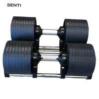 Ensemble d'haltères de musculation réglables en acier et caoutchouc, certifiés CE, antidérapants, durables, pour la maison, 20-45 kg