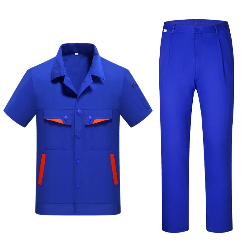 Ropa de trabajo de mantenimiento de manga corta, traje de trabajo de construcción elástico, ropa de mujer, chaqueta de trabajo, uniforme para hombres