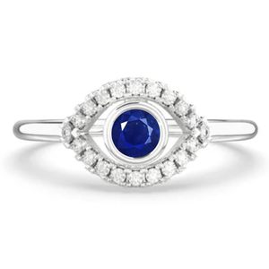 Adjustable Blue Sapphire Birthstone <b>Ring</b> 925 Sterling Silver Band 14K <b>Gold</b> Plated Prong <b>Set</b> Minimalist Jewelry for Women - Product Image 1
