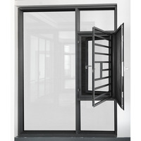 Fenêtres de villa modernes résistantes aux ouragans avec verre trempé triple isolation, fonction antivol, cadre en aluminium