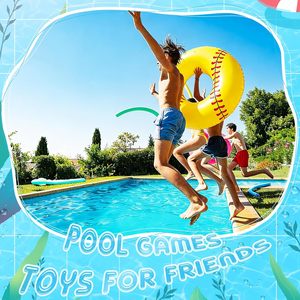 6 Pack Softball Stitched <b>Inflatable</b> Swim Rings <b>for</b> <b>Pool</b> Beach - Product Image 5