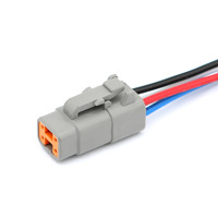 Kabel Harness Pigtail Konektor Tahan Air 4 Pin Kustom, Kabel Otomotif Abu-abu Male Female untuk Truk, Mesin Off-road, Lampu LED