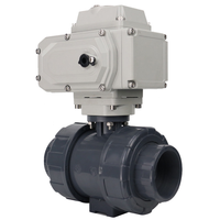 Vannes à boisseau sphérique électriques en PVC à plateforme haute DN20 DN25 DN32 DN40 DN50 DN65 DN80 220V 12V 24V électrovannes à deux voies pour l'eau