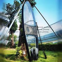 Planche de surf SUP transparente Buyee BY-TSK-1 en PC, prix usine, longueur 11 pieds, capacité 1 personne, planche à pagaie transparente amovible à vendre