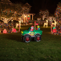 Père Noël gonflable de 8 pieds avec camion et lumières LED pour la décoration extérieure de Noël, ornement de jardin, accessoire de spectacle festif