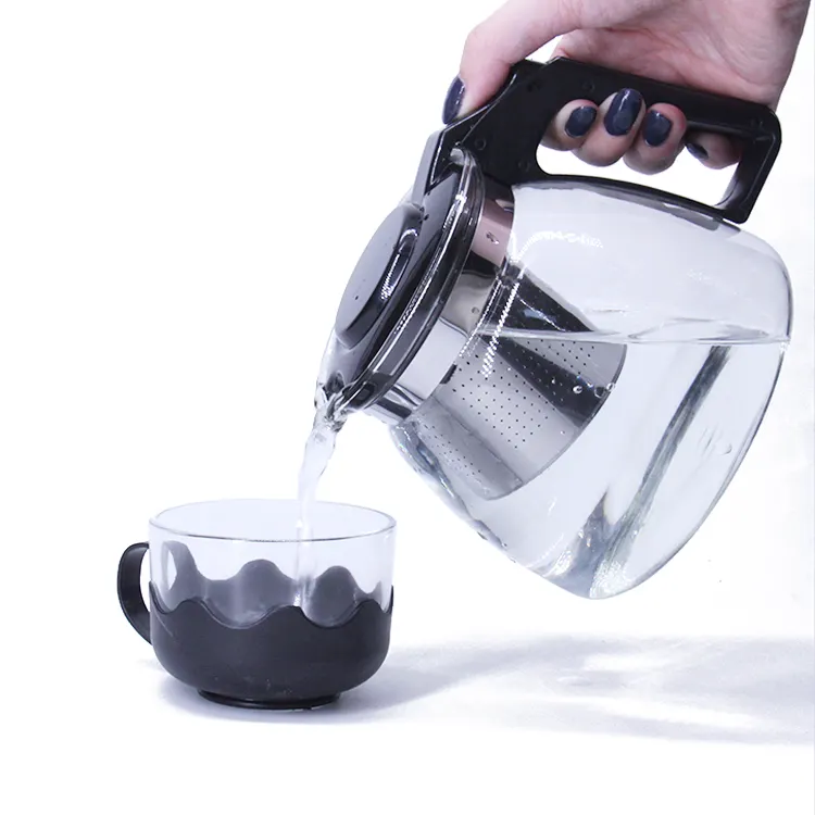 Coffee Pot Glass Teapot with Infuser Heat Resistant Glass Tea Pot Coffee & Tea Sets Round Shape 700ml/ 900ml