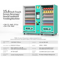 Distributeur automatique double grande capacité, distributeur automatique de boissons et d'aliments en libre-service avec paiement par pièces/jetons/espèces