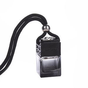 Botellas de Perfume Colgantes de Vidrio Vacías con Tapa Metálica Plana Cuadrada, Ambientador de Coche de Vidrio Colorido para Uso con Aceites Esenciales - Product Image 2