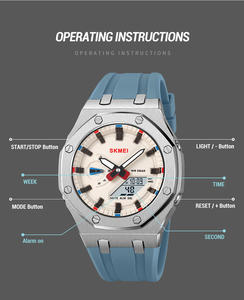 Skmei 2243 인기 판매 카운트다운 알람 날짜 듀얼 타임 실리콘 스트랩 라이트 디지털 방수 스포츠 시계 - Product Image 3