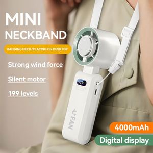 Rechargeable <b>Mini</b> Portable <b>Fan</b> with Power Bank Function Foldable Wearable <b>USB</b> for Indoor/Outdoor & Car Use - Product Image 2
