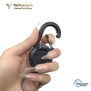 Porte-clés en aluminium pour l'extérieur avec cordon rétractable pour la randonnée et le camping - Product Image 3