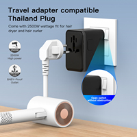 HL-A01-3C2A Adaptateur de prise international GAN Adaptateur de voyage à charge rapide Ports USB Prise universelle multi-types