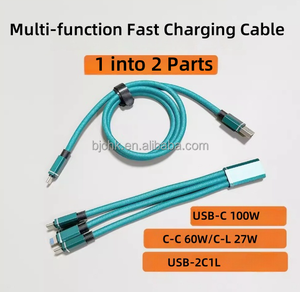 Mới nhất đến tách 1 đến 2 phần 60W nhanh nylon bện sạc cáp cho IP /<span class=keywords><strong>Android</strong></span> điện thoại/Huawei/Vivo/miaomi - Product Image 2