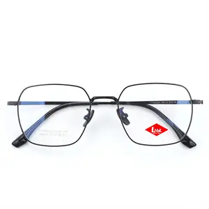 顶级定制标志钛玻璃框眼镜光学眼镜黑色阅读框设计师女男士防蓝光