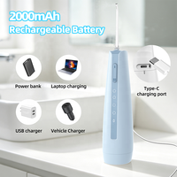 Hydropulseur dentaire portable tout-en-un rechargeable personnalisé 2000 mAh, 4 modes, étanche IPX8, avec système d'alimentation double