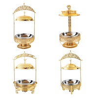 Tianxing Buffetzubehör 8 L Edelstahl Speisenwärmer-Display Gold Kochgeschirr hängendes Kochgeschirr Buffet-Set