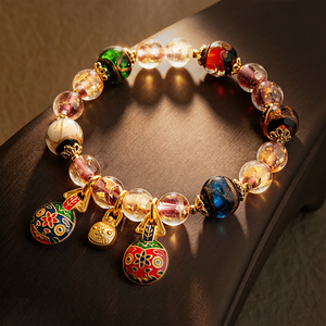 <span class=keywords><strong>Bracelet</strong></span> Dabao en cristal jaune naturel et pierre œil de tigre, nouveau style chinois, porte-bonheur - Product Image 3