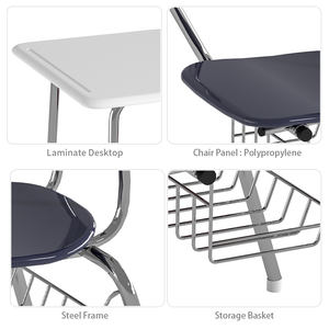 เก้าอี้โรงเรียนมีแผ่นรองแขนและที่วางแขนสำหรับการ<span class=keywords><strong>ฝึก</strong></span>นักเรียนเฟอร์นิเจอร์ทันส<span class=keywords><strong>ม</strong></span>ัยทนทาน - Product Image 3