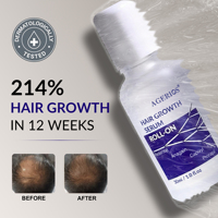 Huile capillaire revitalisante premium pour la croissance des cheveux, enrichie en acides aminés, flacon roll-on en verre de luxe durable, Redensyl, Capixyl, Procapil, Anagain