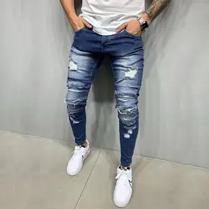 2023 European And American Men's Jeans Teenagers Ripped Fashion Casual Skinny Pants Men