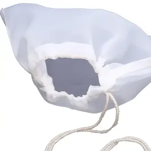 Food-Grade Nut Milk Straining Bag Pouch with Drawstring tea filtration Fine Nylon Mesh For Almond Juice Cold Brew Cheese Yogurt