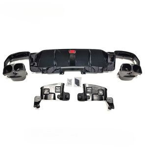 Diffuseur ABS avec embouts d'échappement et supports Lèvre de pare-chocs arrière pour Benz Classe GLE W166 GLE 450 GLE63 <span class=keywords><strong>AMG</strong></span> Sport SUV 2015-2020 - Product Image 5
