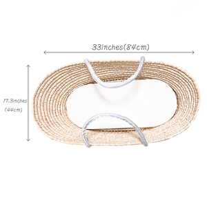 <span class=keywords><strong>Cesta</strong></span> Cambiador Ovalada de Mimbre con Asa, Grande, para Ropa de Bebé, en Forma de Barco, Pequeña, de Madera, de Algodón - Product Image 1