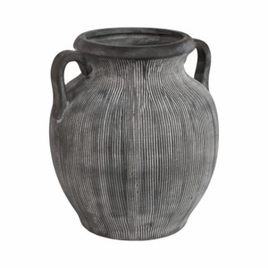 Vaso a forma di brocca con manico testurizzato, superficie a coste, in ceramica, accessorio decorativo per soggiorno, stile scultoreo moderno per l'arredamento della casa. - Product Image 3