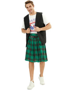 Kilt Tradicional Escocés para Hombre con Cinturón Bilateral, Kilt Masculino Plisado con Tartán de las Tierras Altas - Product Image 2