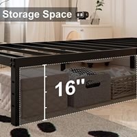 Sommier de lit en métal robuste avec revêtement en tissu, silencieux, minimaliste, en fer, structure KD pour l'e-commerce