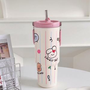 Gobelet isotherme portable en acier inoxydable avec poignée, imprimé animaux mignons, personnalisable avec logo, idéal pour les cadeaux de fin d'année – Fournisseur Fabricant - Product Image 3