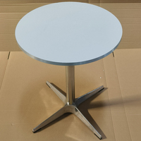 Table Basse Ronde Commerciale en Gros avec Piétement Métallique en X pour Bistro, Café, Appartement, Balcon, Bureau
