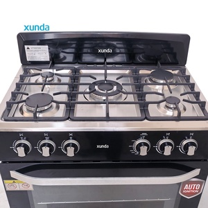 Cuisinière à gaz commerciale Xunda OEM en acier inoxydable, 5 brûleurs, avec four, pour usage domestique - Product Image 6