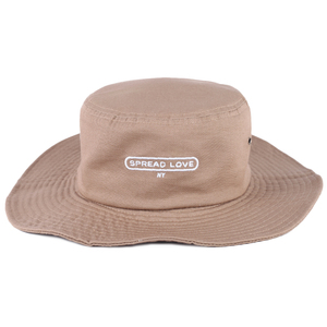 Sombrero de pescador liso de algodón de ala ancha con logotipo personalizado con cuerda - Product Image 6