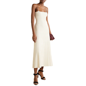 Abito <span class=keywords><strong>da</strong></span> <span class=keywords><strong>sera</strong></span> elegante <span class=keywords><strong>da</strong></span> donna a pieghe abito Midi semplice ma sensuale in maglia a coste - Product Image 6