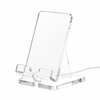 Support de Charge pour Téléphone en Acrylique Personnalisé, Présentoir de Bureau Transparent avec Emplacement pour Câble, Impression de Logo, Organisateur OEM