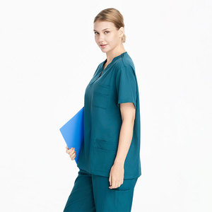 <span class=keywords><strong>Ensemble</strong></span> de tenues d'infirmière unisexe en tissu Spandex/Polyester, <span class=keywords><strong>prix</strong></span> bas, logo personnalisé, pantalon d'infirmière à 3 poches, multi-poches, stock disponible - Product Image 5