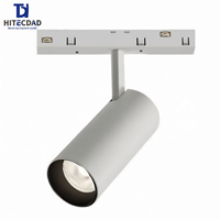 Spot magnétique sur rail 6W 10W 20W 30W 48W COB pour système d'éclairage de plafond sur rail magnétique