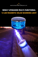 Feux de signalisation routière solaires à 12 LED en plastique, montage magnétique, protection IP66, réflecteur prismatique haute intensité
